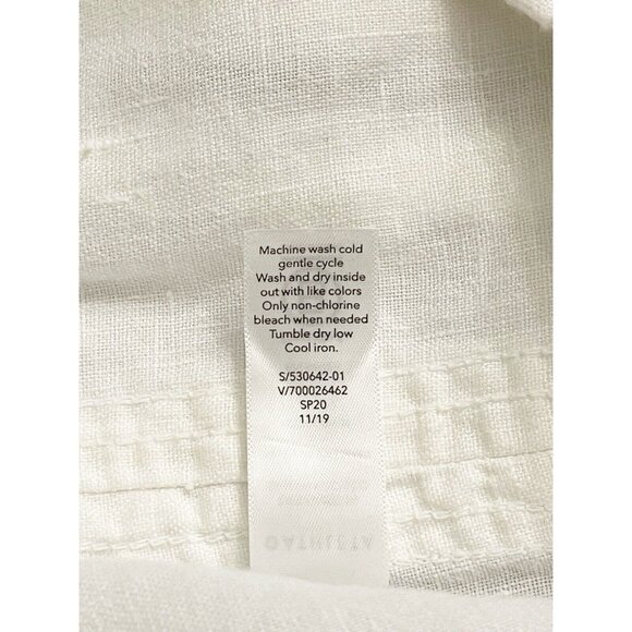 Athleta Cabo White Linen Cropped Jogger Pants Size 12 Pull On Drawstring Waist - Picture 8 of 8